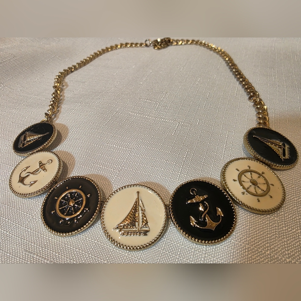 Vintage Bella Del Mar Necklace - Expressions Collection Nautical Sailor Enameled